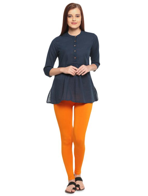 orange solid full length leggings - 16449119 - Standard Image - 3