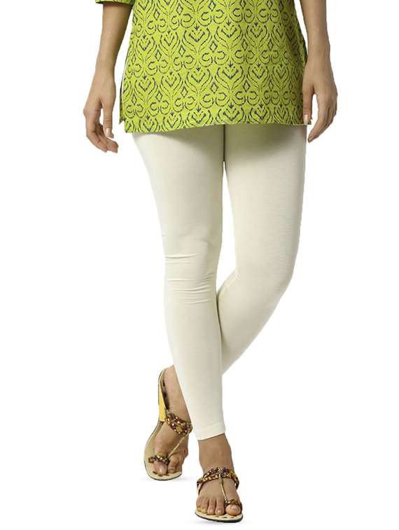 white solid full length leggings - 16449121 - Zoom Image - 0
