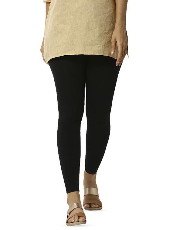 black solid full length leggings - 16449125 - Zoom Image - 0