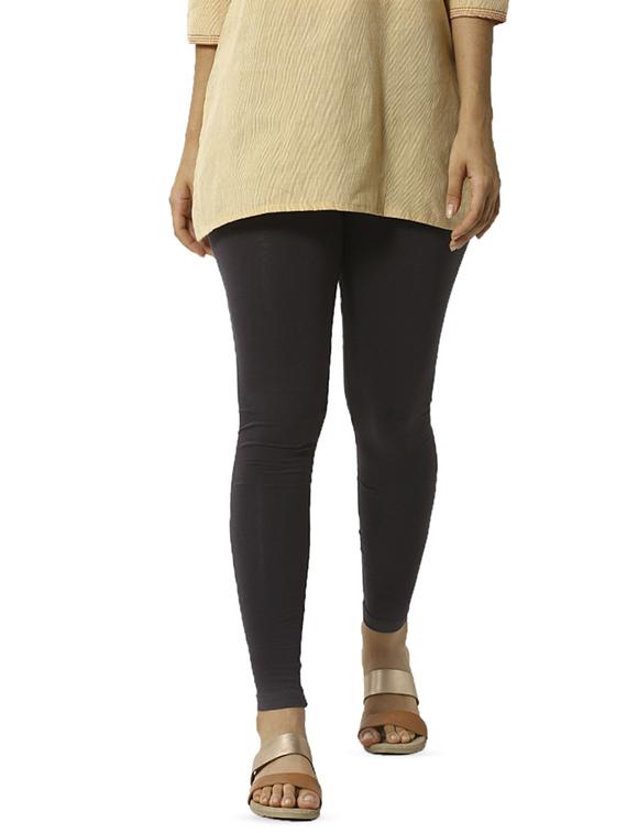 grey solid churidar - 16449129 -  Zoom Image - 0