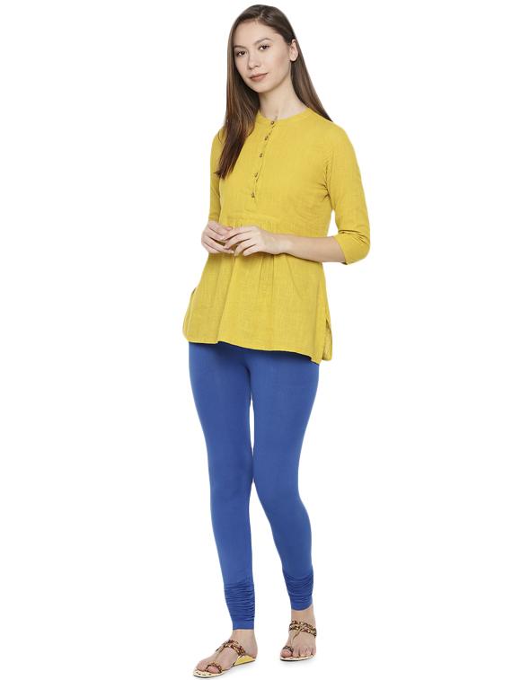 blue solid churidar - 16449136 - Standard Image - 3