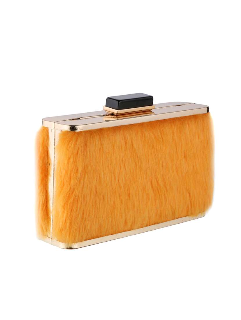 orange metal regular clutch - 16450140 - Standard Image - 3