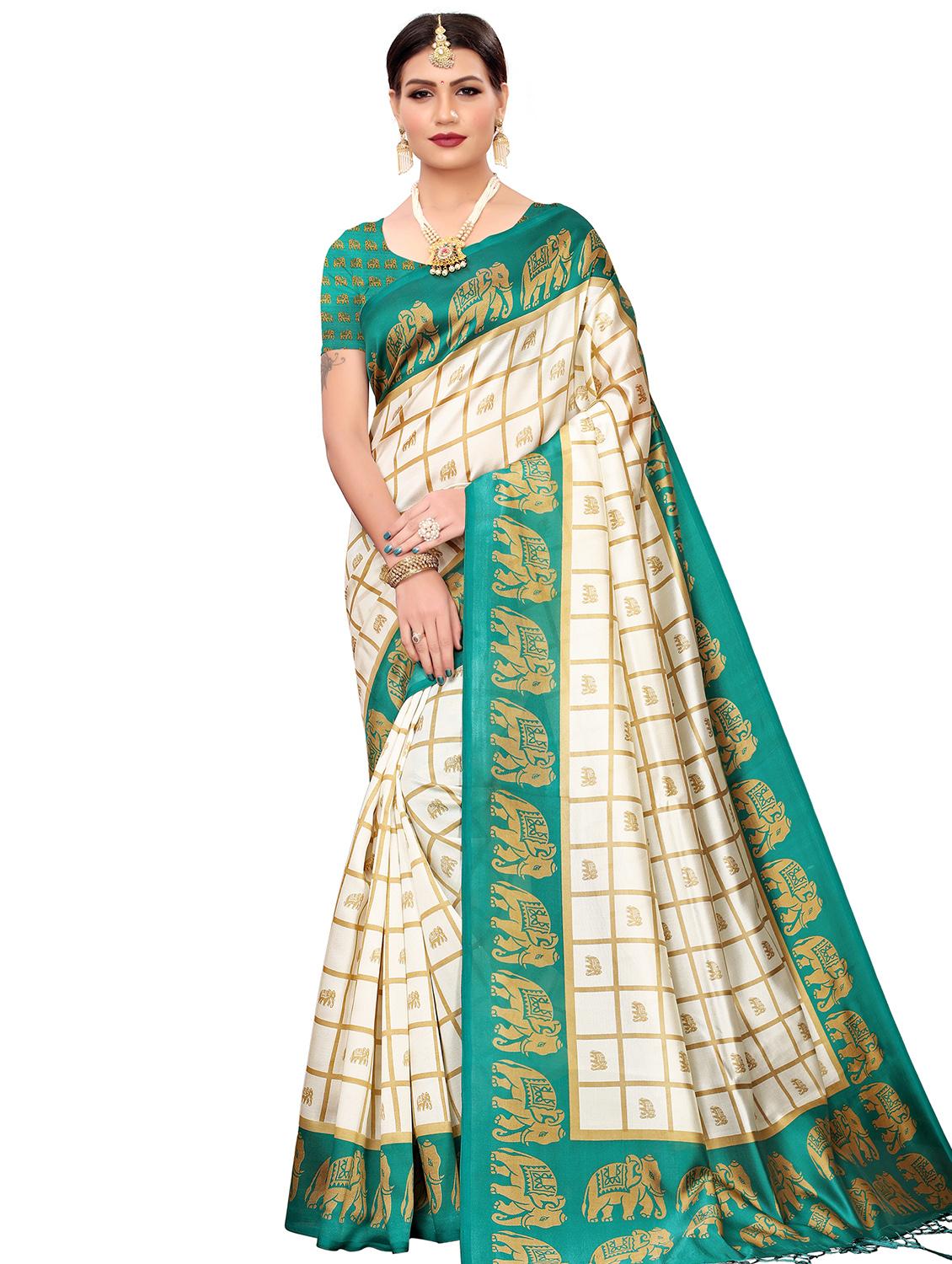 green art silk mysore saree with blouse - 16451853 - Zoom Image - 0