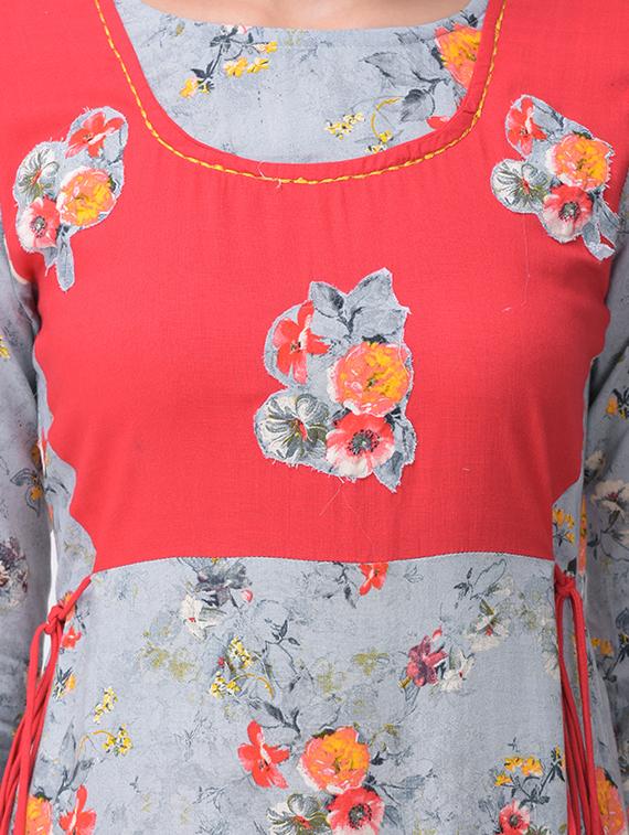 floral high low kurta - 16456254 - Standard Image - 3