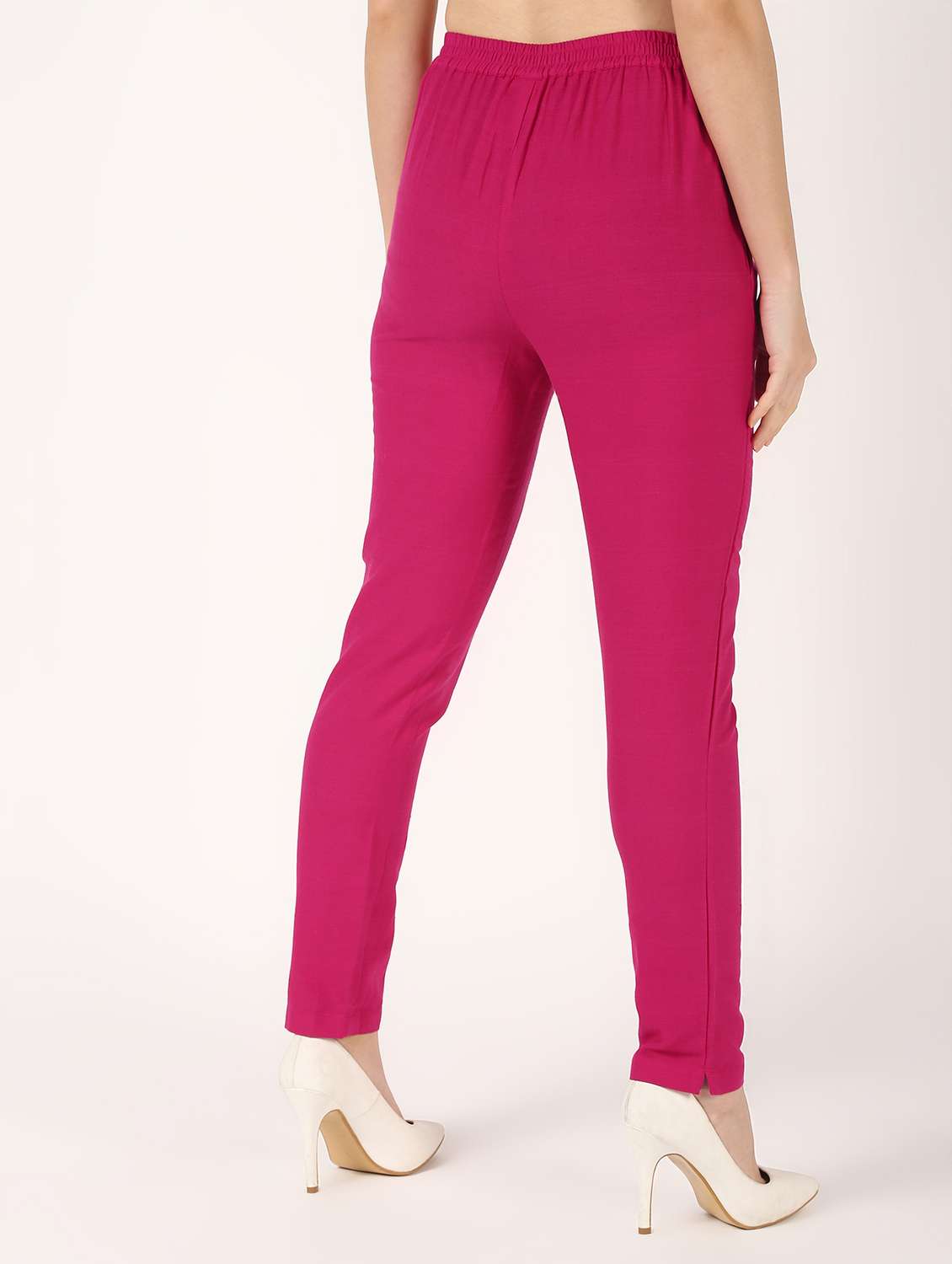 women solid mid rise tapered pant - 16457018 -  Standard Image - 3