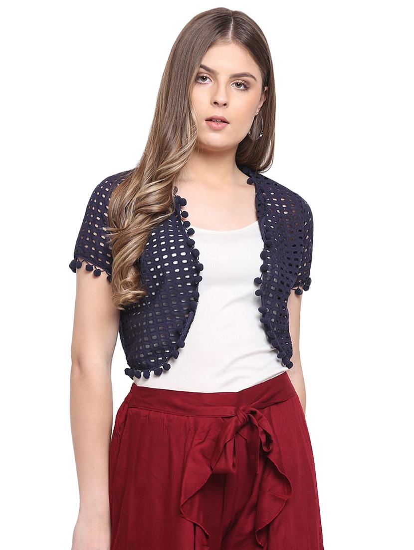 pom pom detail cropped shrug  - 16458206 -  Zoom Image - 0