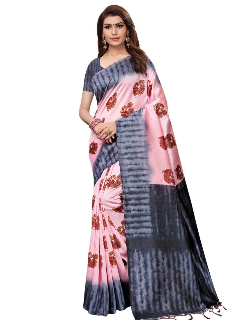 motifs printed saree with blouse - 16460026 - Zoom Image - 0