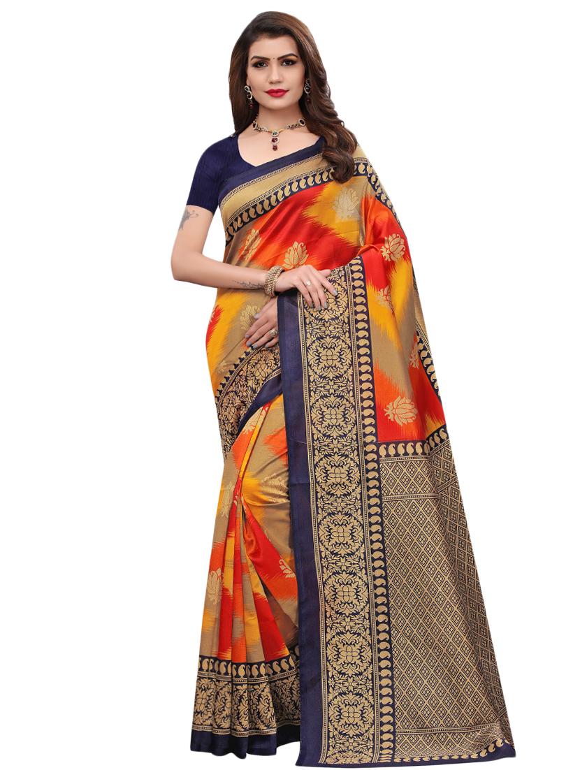 conversational printed saree with blouse - 16460039 - Zoom Image - 0