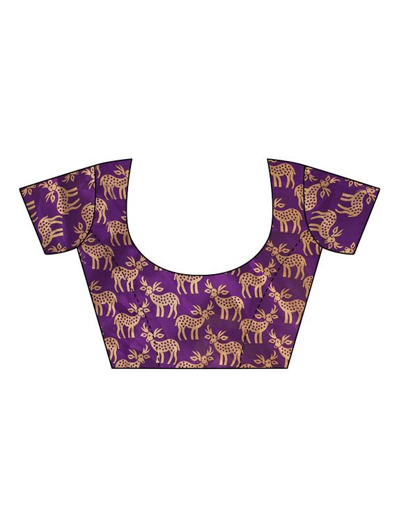 conversational printed saree with blouse - 16460056 - Standard Image - 3