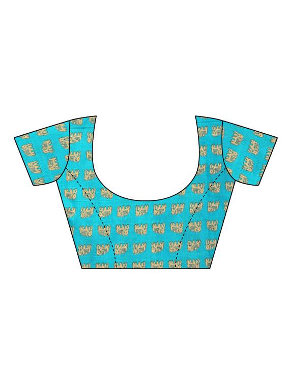 bordered printed saree with blouse - 16460130 - Standard Image - 3