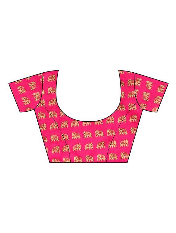 checkered printed saree with blouse - 16460137 -  Standard Image - 3