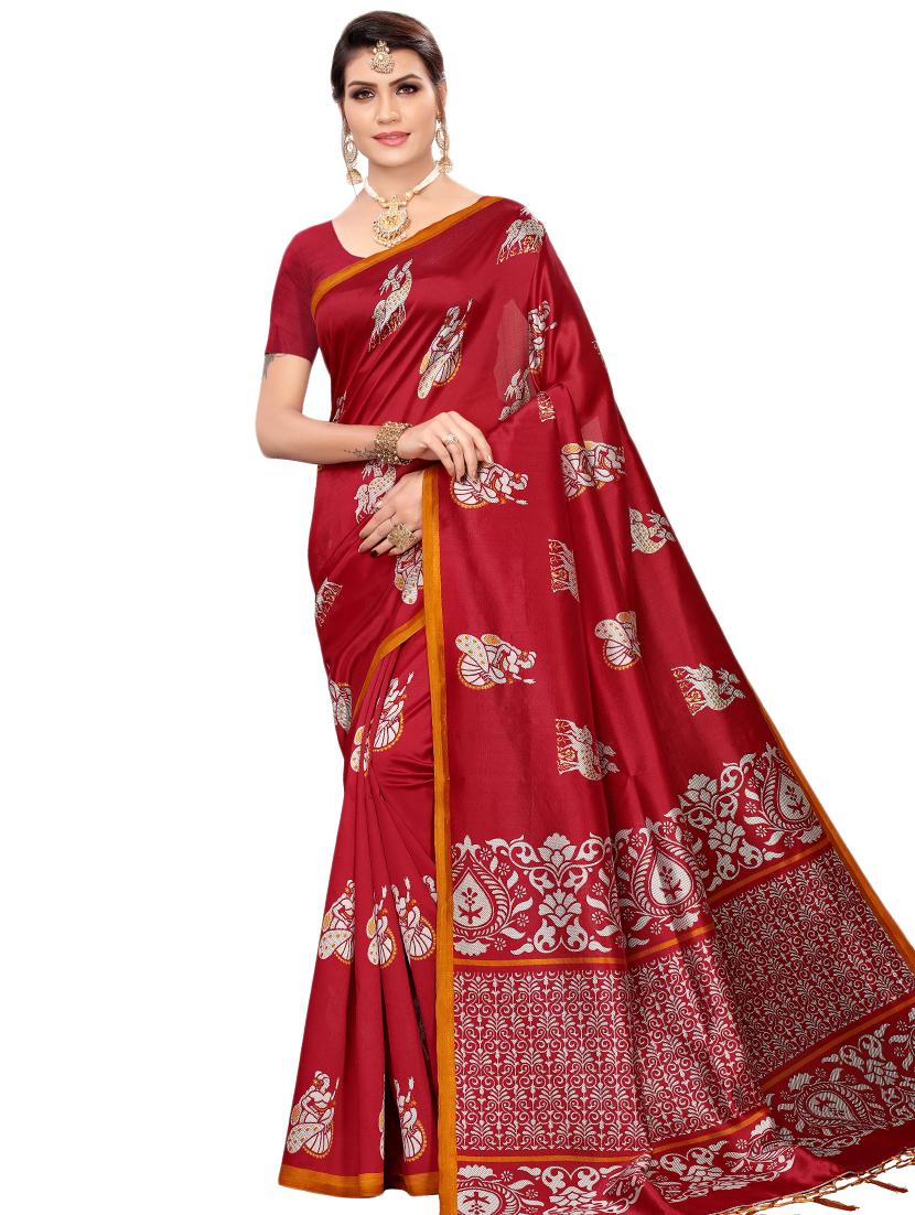 conversational printed saree with blouse - 16460150 - Zoom Image - 0