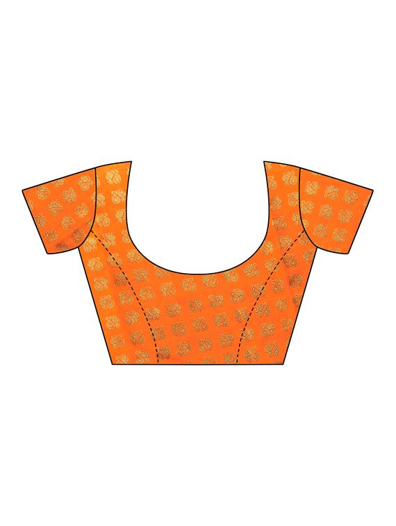 checkered printed saree with blouse - 16460161 - Standard Image - 3