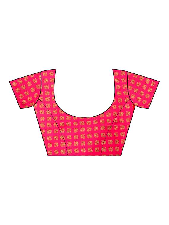 checkered printed saree with blouse - 16460162 -  Standard Image - 3