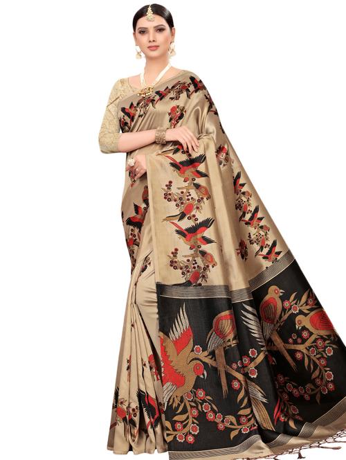 conversational printed saree with blouse - 16460167 -  Standard Image - 0