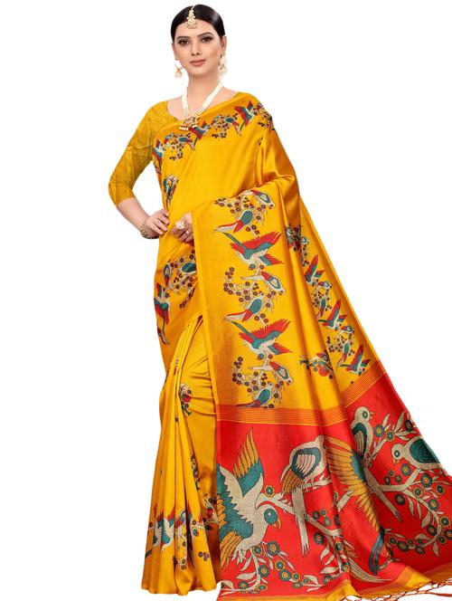 conversational printed saree with blouse - 16460176 -  Standard Image - 0