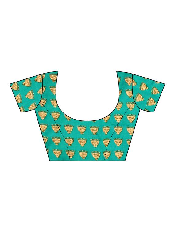 checkered printed saree with blouse - 16460178 - Standard Image - 3