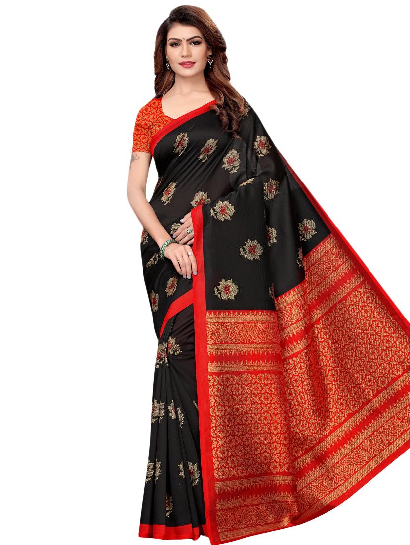 floral printed saree with blouse - 16460179 -  Zoom Image - 0