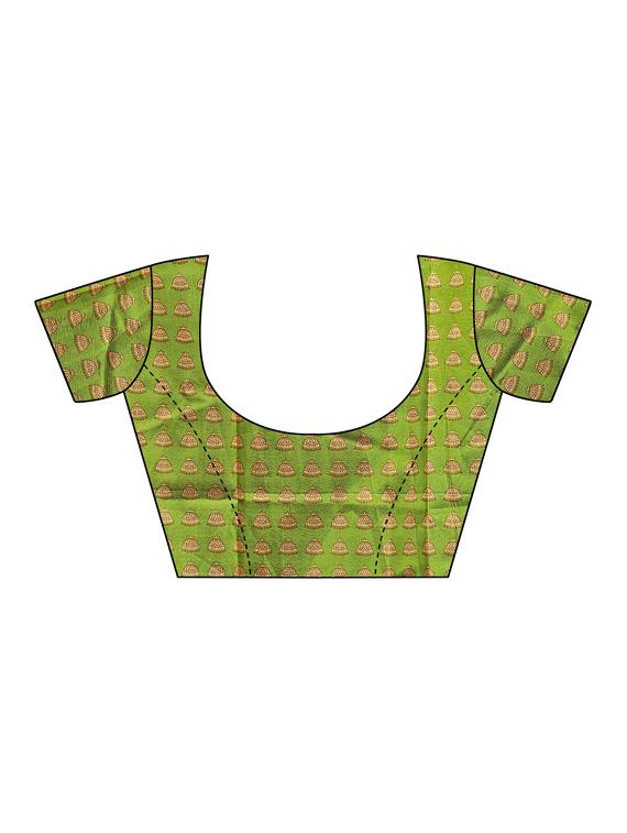 checkered printed saree with blouse - 16460180 - Standard Image - 3