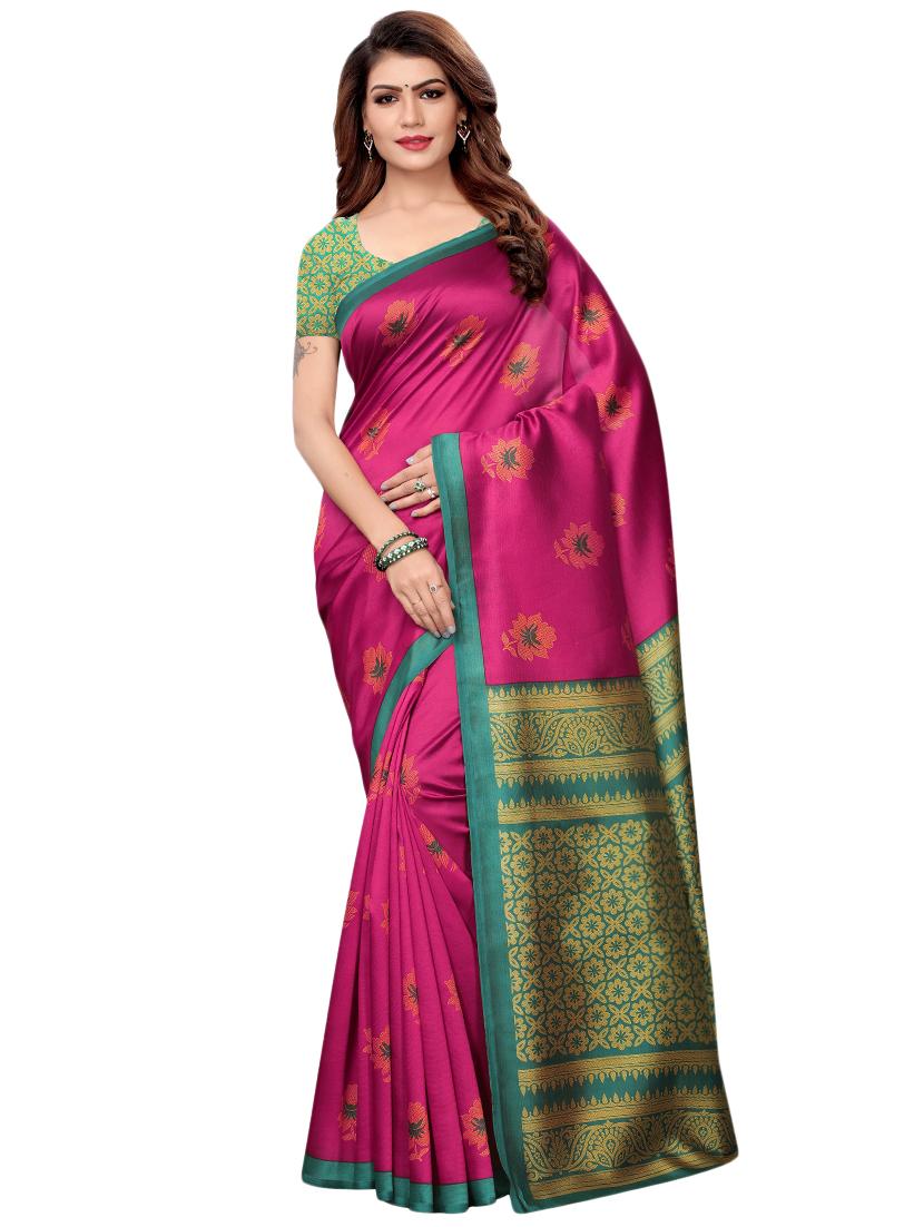 floral printed saree with blouse - 16460182 -  Zoom Image - 0
