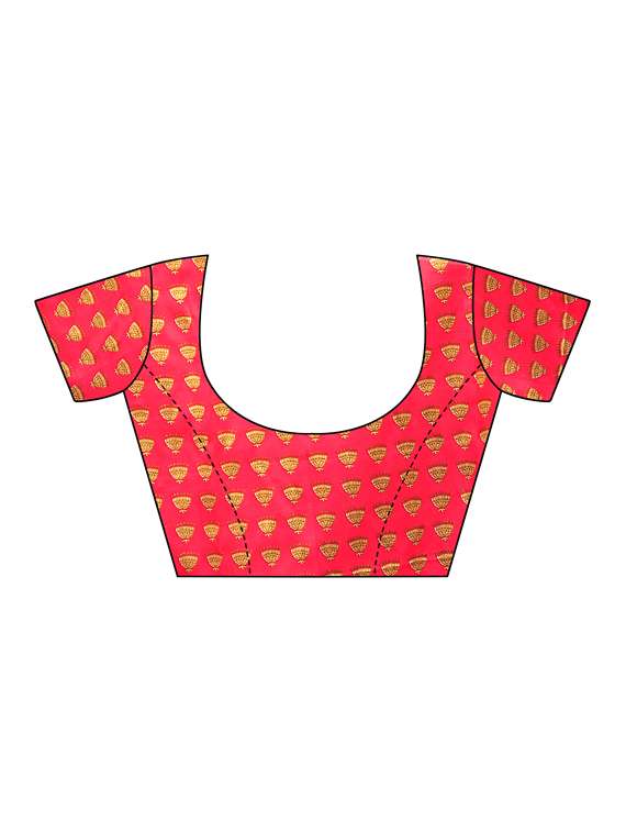 checkered printed saree with blouse - 16460186 -  Standard Image - 3