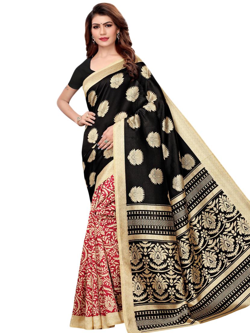 floral printed saree with blouse - 16460194 -  Zoom Image - 0