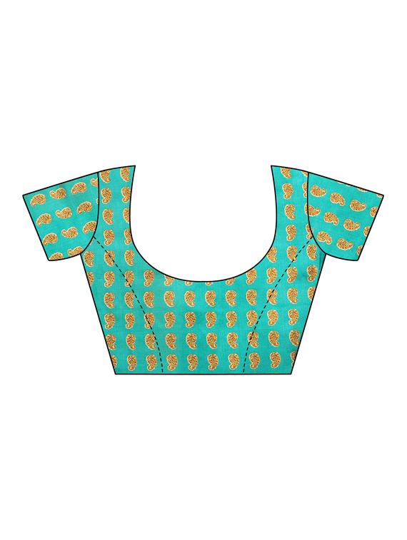 checkered printed saree with blouse - 16460197 - Standard Image - 3
