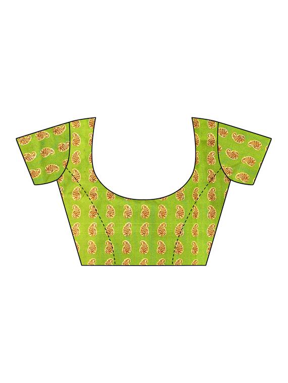 checkered printed saree with blouse - 16460199 - Standard Image - 3