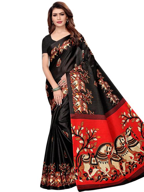 conversational printed saree with blouse - 16460203 - Standard Image - 0