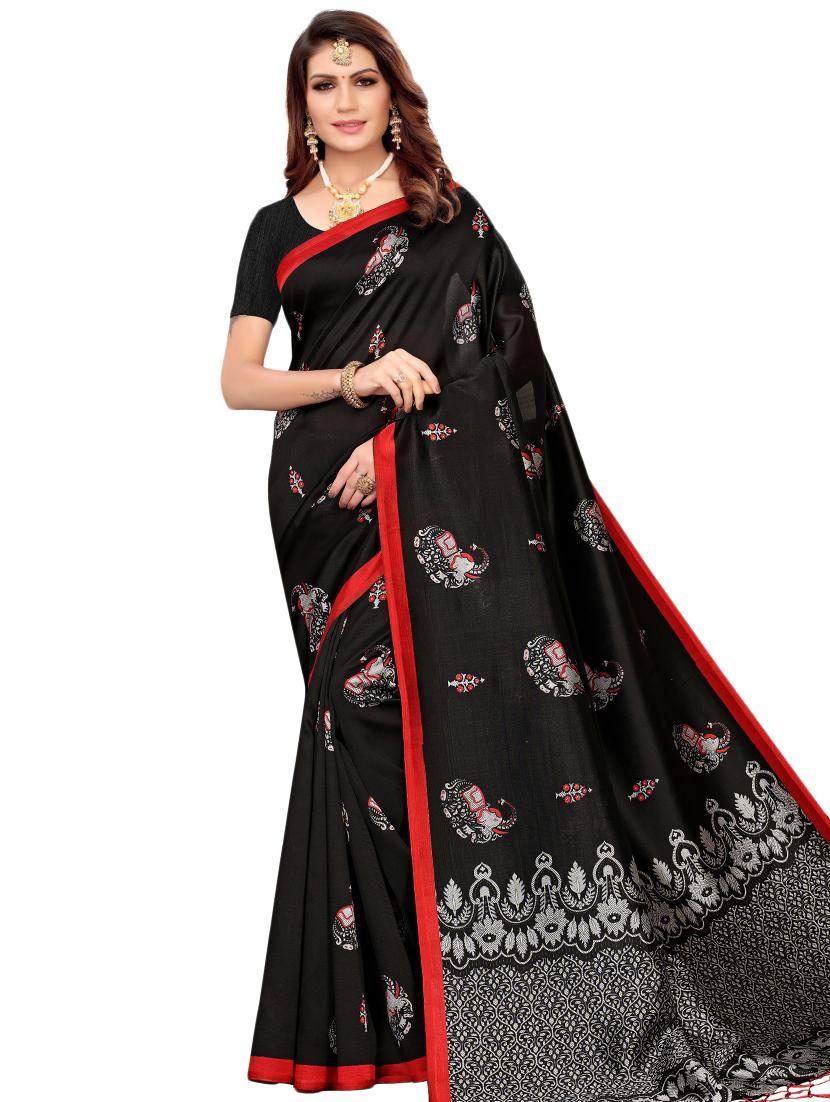 conversational printed saree with blouse - 16460209 - Zoom Image - 0