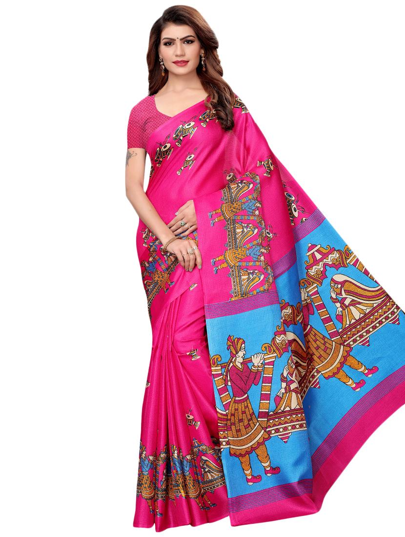 conversational printed saree with blouse - 16460216 -  Zoom Image - 0