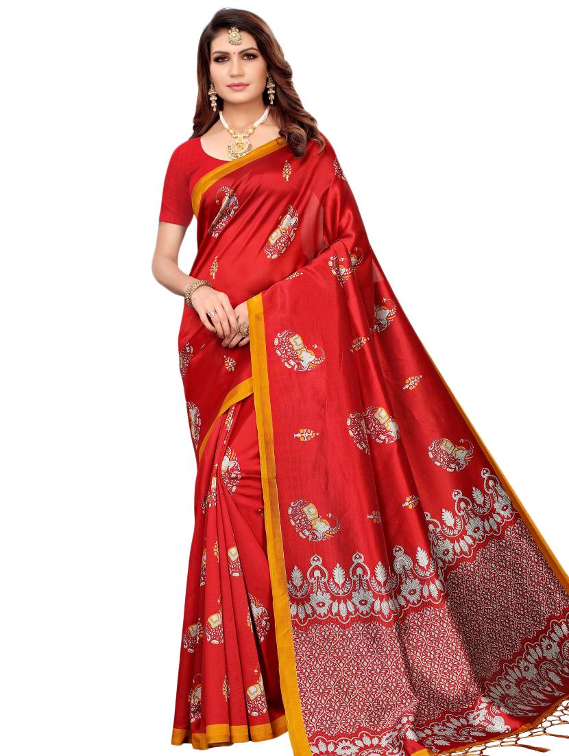 conversational printed saree with blouse - 16460217 -  Zoom Image - 0