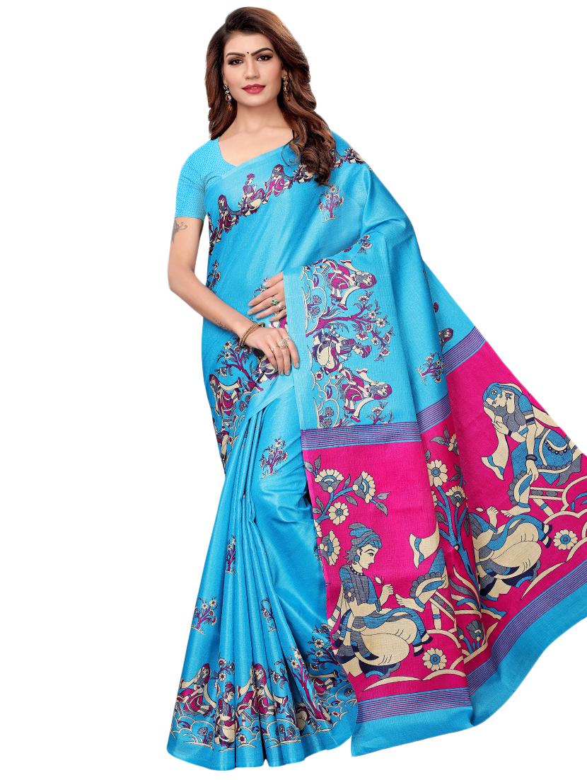 conversational printed saree with blouse - 16460222 -  Zoom Image - 0