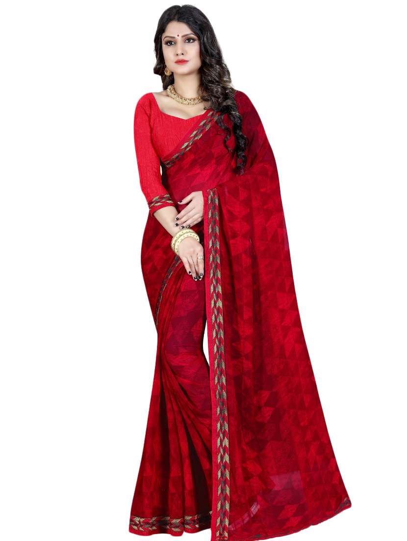 geometrical printed saree with blouse