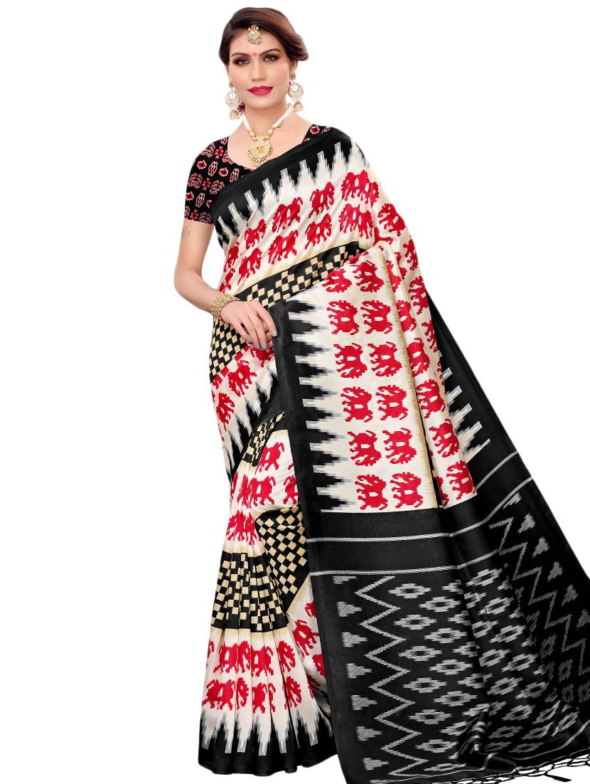 conversational printed saree with blouse - 16460274 -  Zoom Image - 0