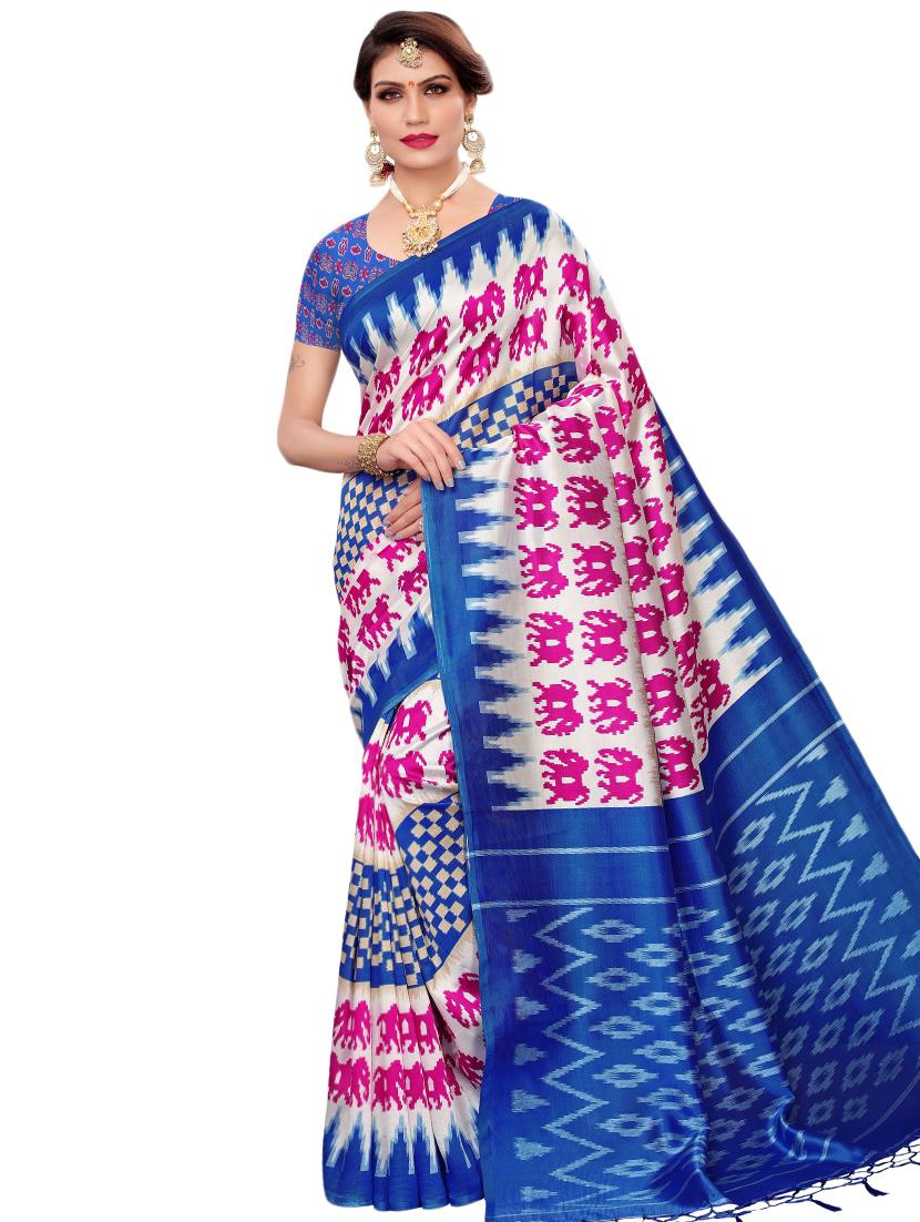 conversational printed saree with blouse - 16460275 - Zoom Image - 0