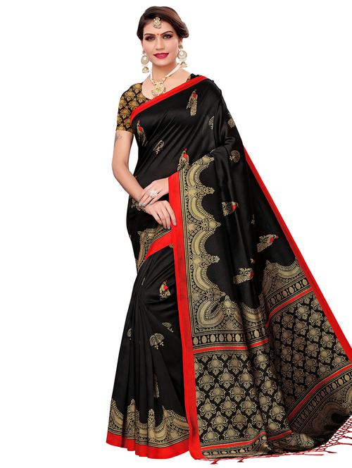 conversational printed saree with blouse - 16460281 -  Standard Image - 0