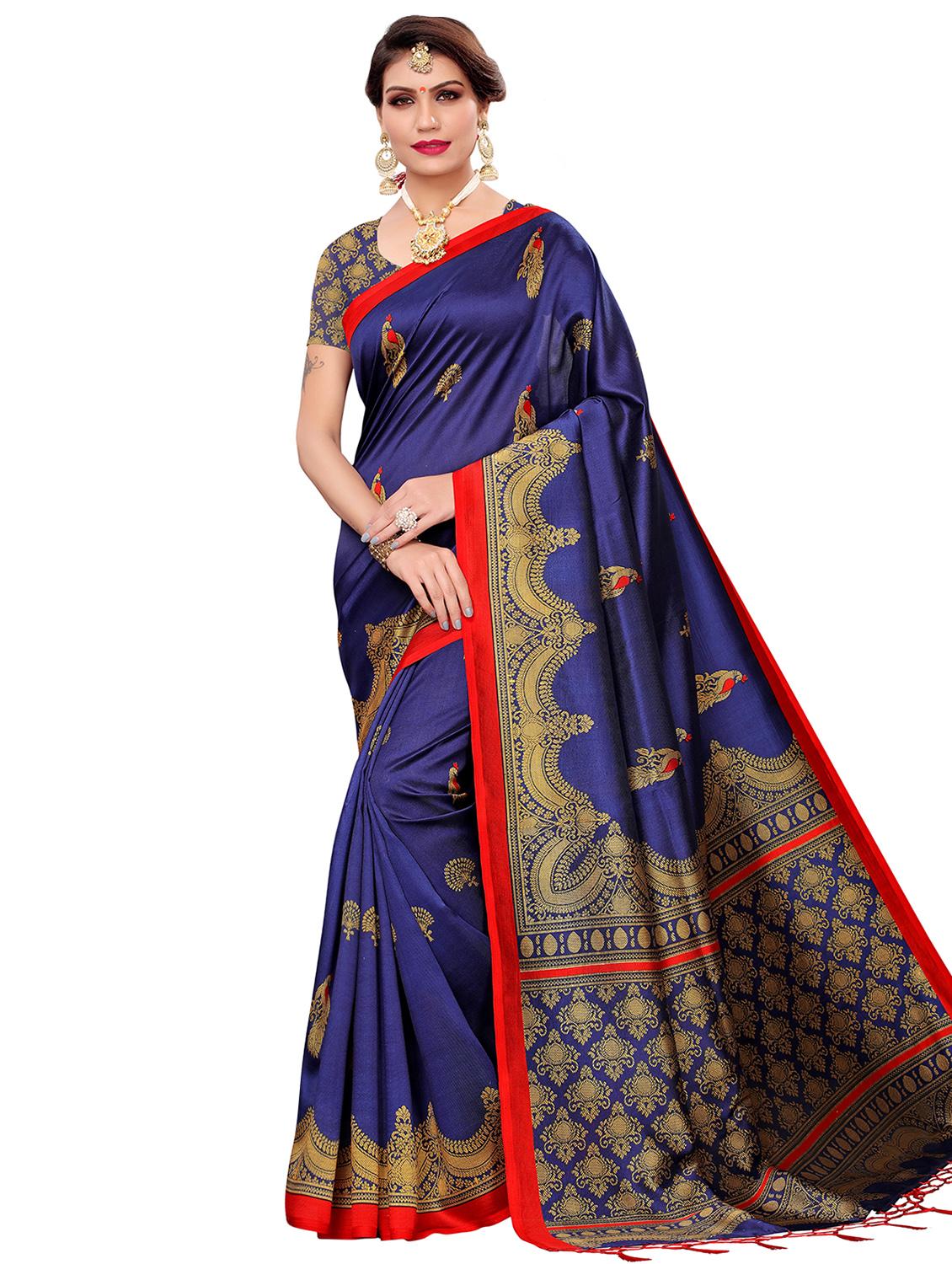 conversational printed saree with blouse - 16460282 - Zoom Image - 0
