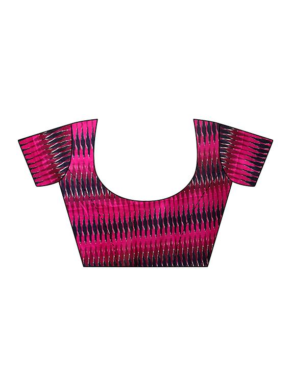 chevron printed saree with blouse - 16460287 - Standard Image - 3