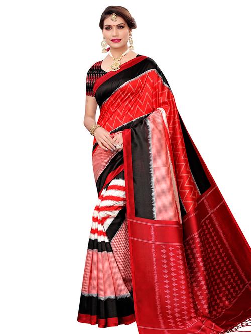 chevron printed saree with blouse - 16460289 -  Standard Image - 0