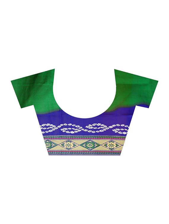 contrast shades bandhani saree with blouse - 16460304 - Standard Image - 3