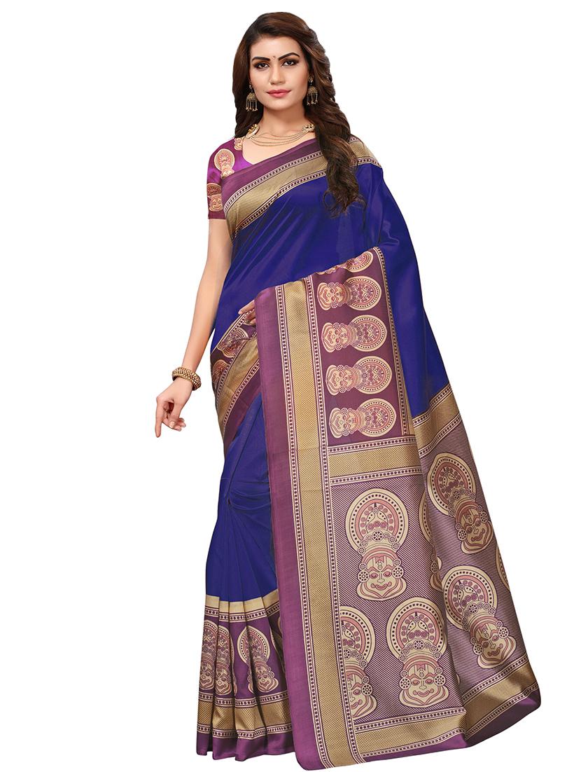 kalamkari printed saree with blouse - 16460312 -  Zoom Image - 0