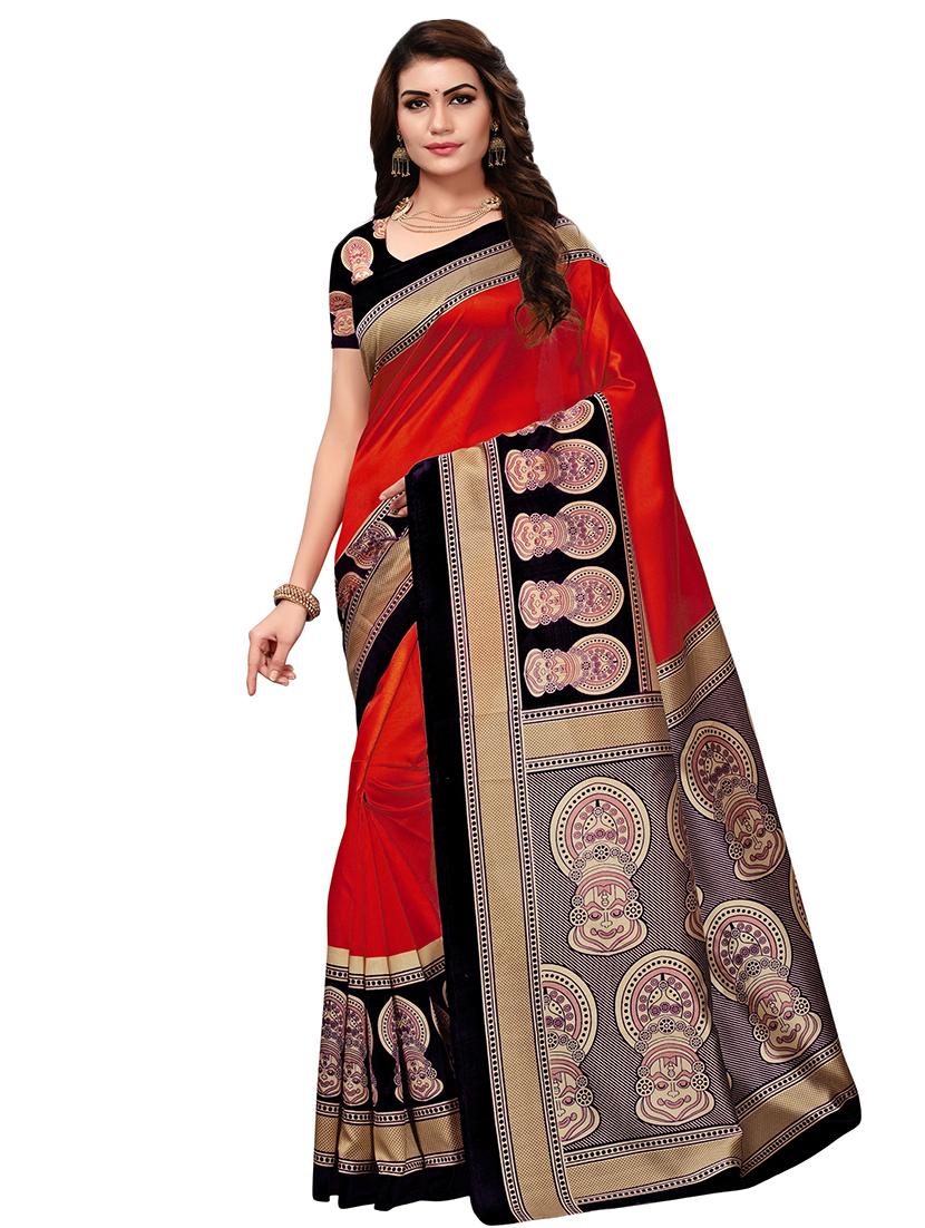 kalamkari printed saree with blouse - 16460313 -  Zoom Image - 0