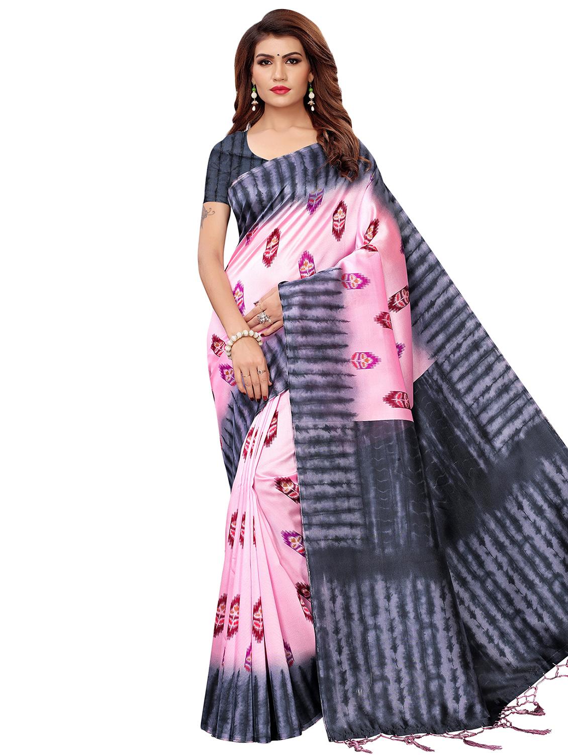 ikat printed saree with blouse - 16460321 - Zoom Image - 0