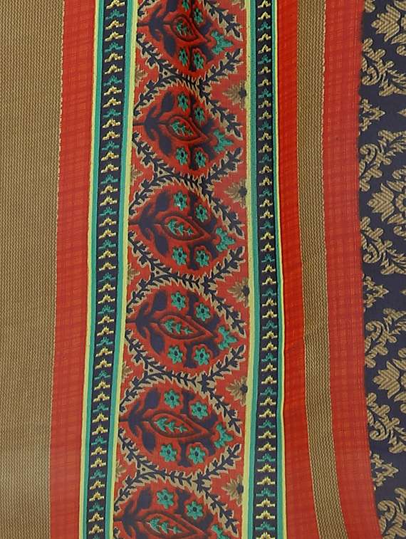 ethnic motifs printed saree with blouse - 16461228 - Standard Image - 3