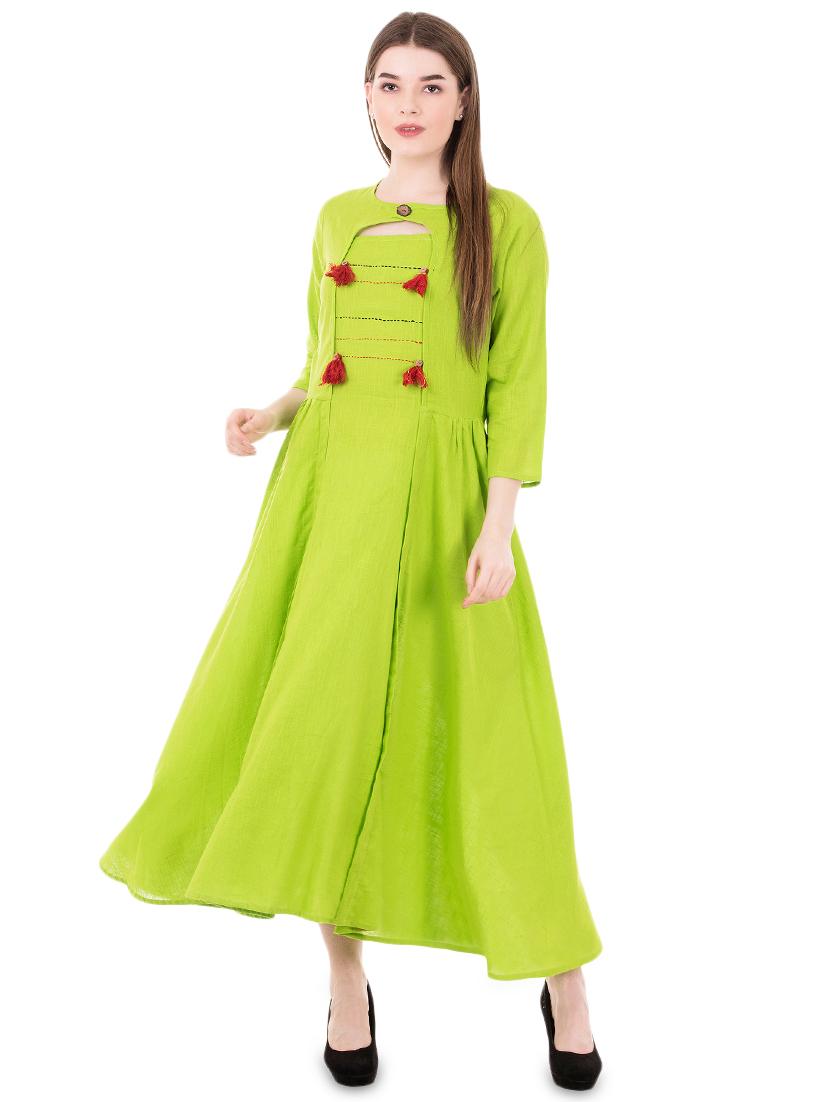 kaantha flared ethnic dress - 16461646 - Zoom Image - 0