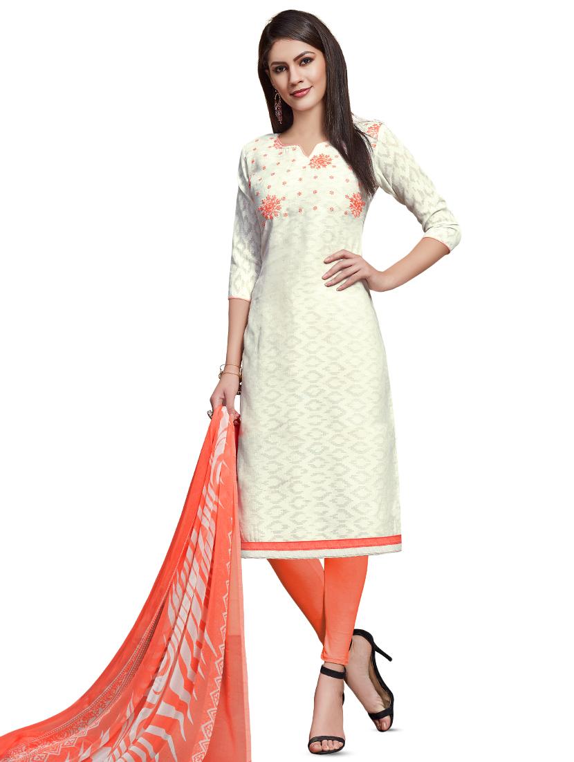 embroidered unstitched churidaar suit - 16461914 -  Zoom Image - 0