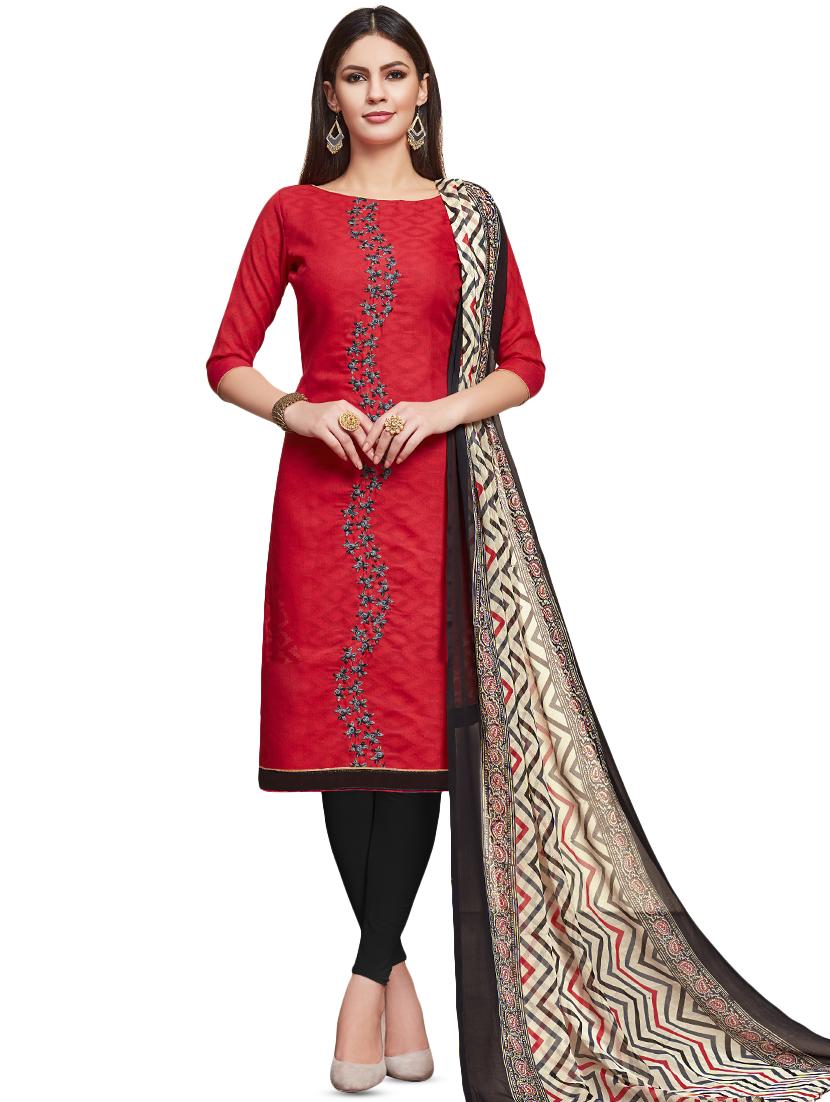 embroidered unstitched churidaar suit - 16461922 -  Zoom Image - 0