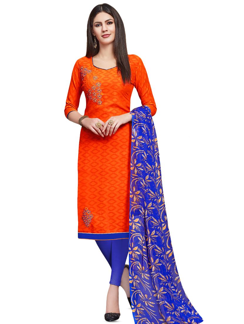 embroidered unstitched churidaar suit - 16461924 - Zoom Image - 0