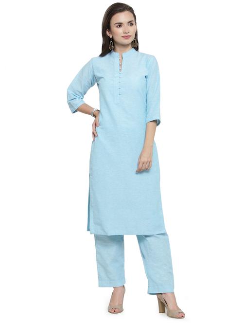 solid straight kurta pant set - 16463527 -  Standard Image - 0
